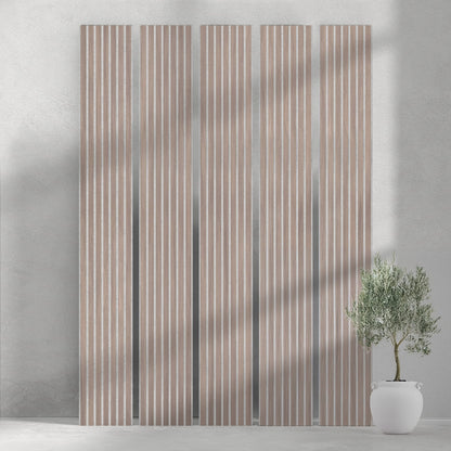 106" ULTRALIGHT Flexible Lightweight Walnut Acoustic Wood Slat Wall Panels with Grey Felt Backing