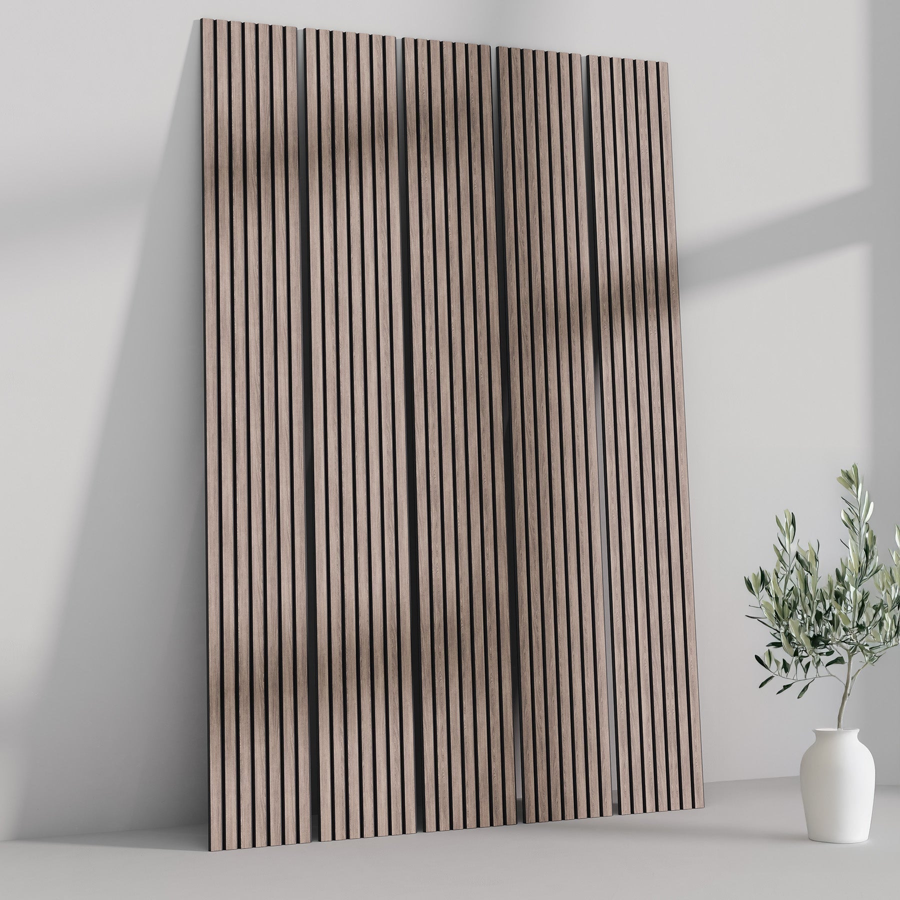 ULTRALIGHT Flexible Lightweight Walnut Acoustic Wood Slat Wall Panels with Black Felt Backing